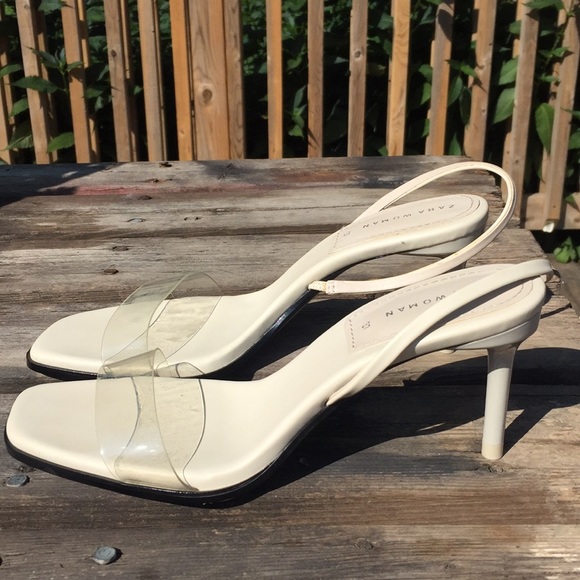 Zara Woman Sling-back Vinyl heeled sandals - Picture 5 of 7